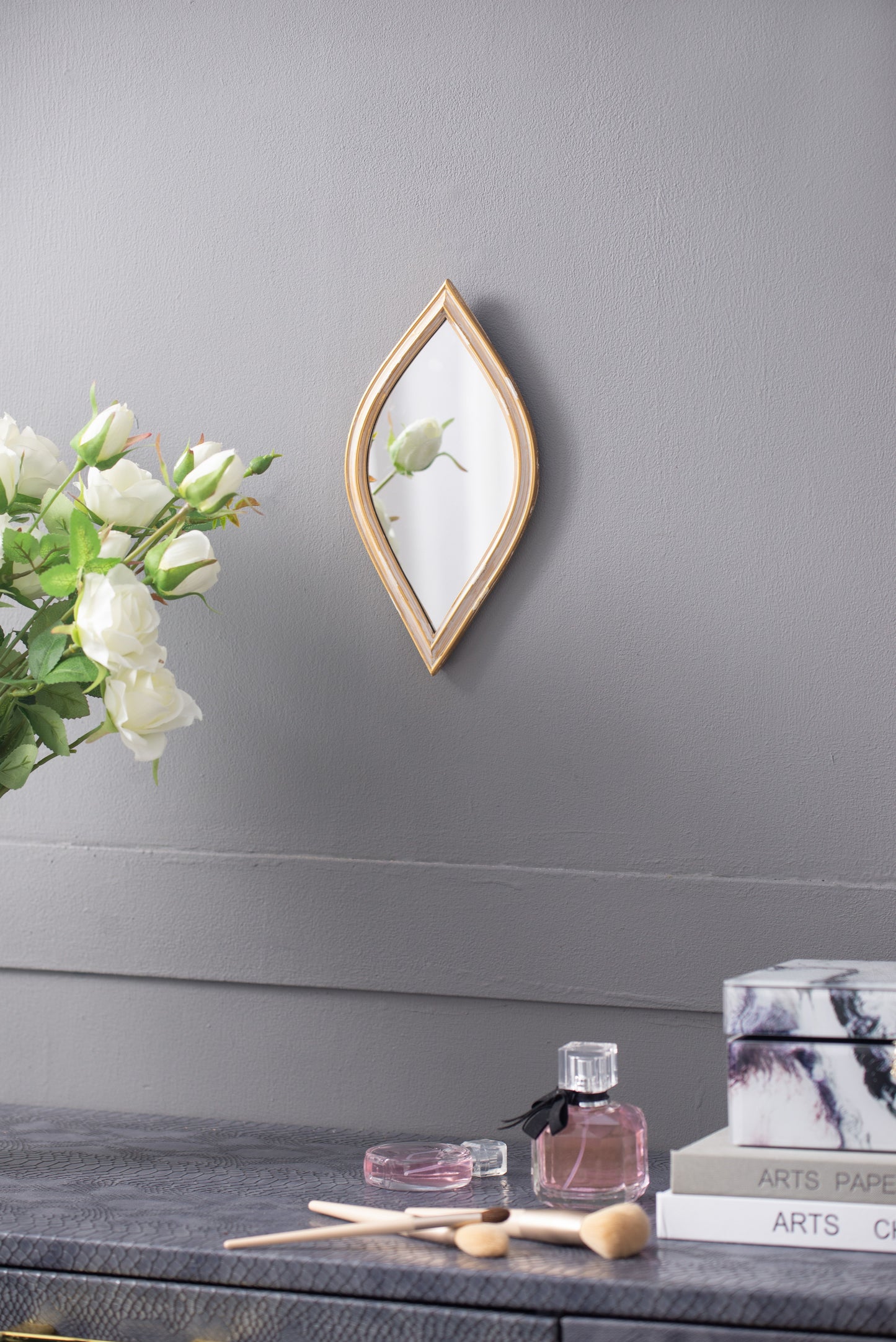 Small Decorative Mirror For Wall Decor - Antique Gold