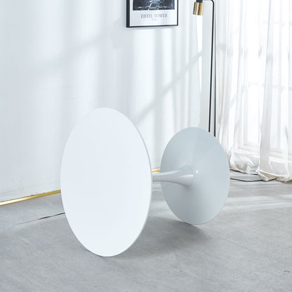 Tulip Table Mid-Century Dining Table For 2-4 People With Round MDF Table Top, Pedestal Dining Table, End Table Leisure Coffee Table - White