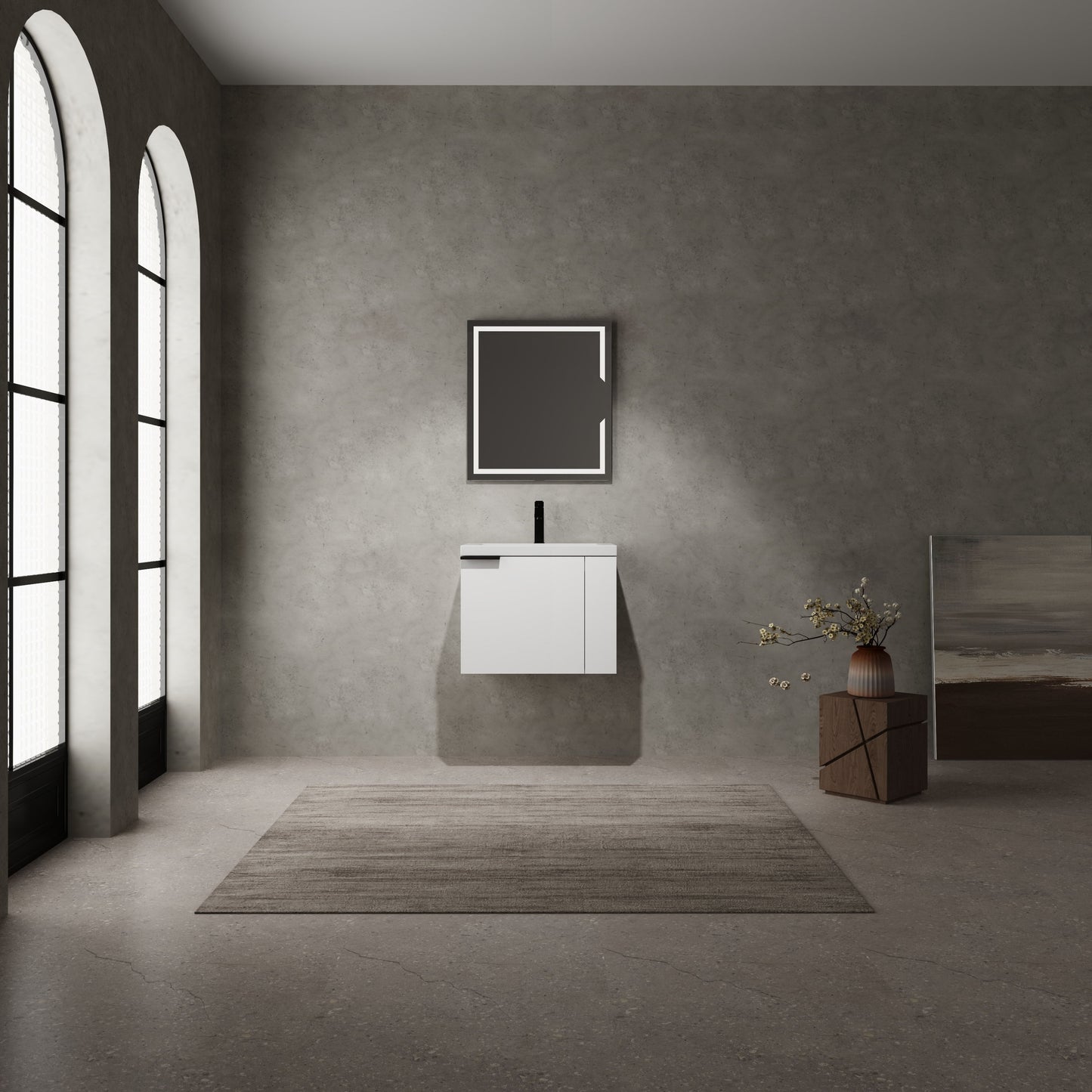 Modern Bathroom Vanity Sink Combo For Small Spaces - White