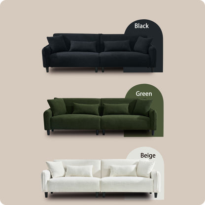 Modern Teddy Velvet Sofa, Comfort And Style For Living Spaces - Black