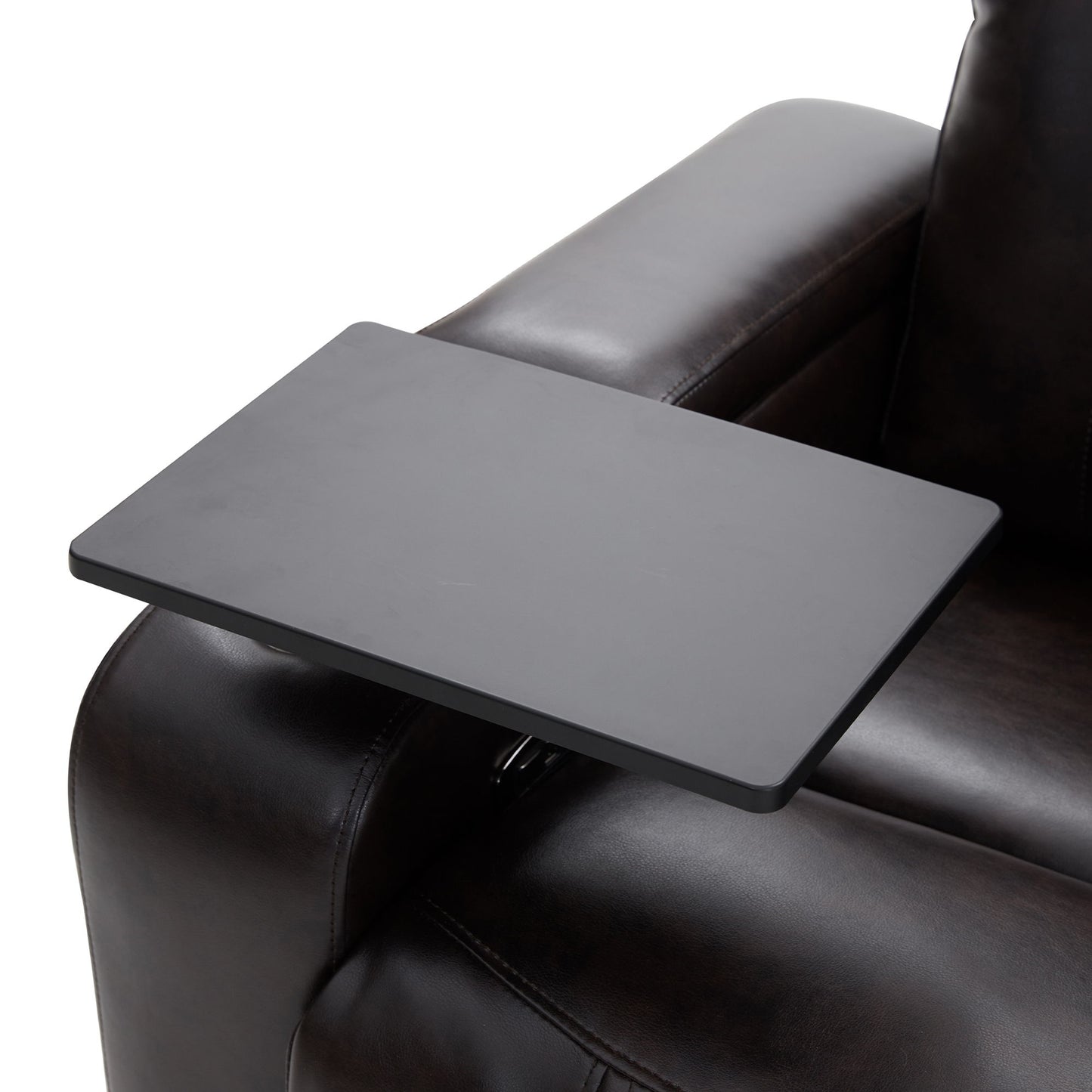 Power Motion Recliner With USB Charging Port And Hidden Arm Storage 2 Convenient Cup Holders Design And 360 Degree Swivel Tray Table - Black