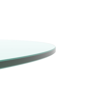 36" Round Tempered Glass Table Top Clear Glass 1 / 4" Thick Flat Polished Edge - Transparent