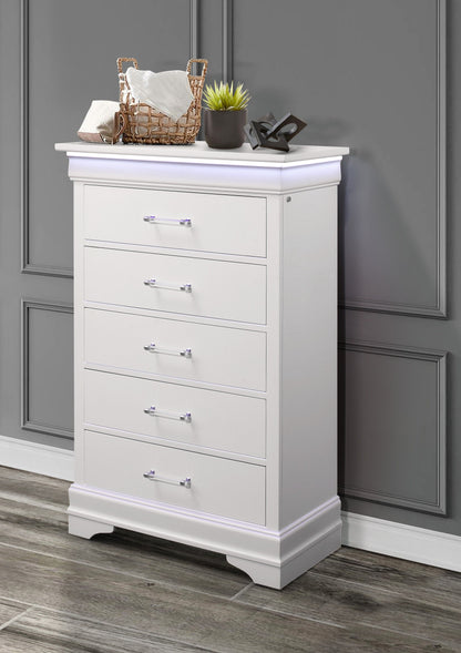 Charlston - Chest With LED - White