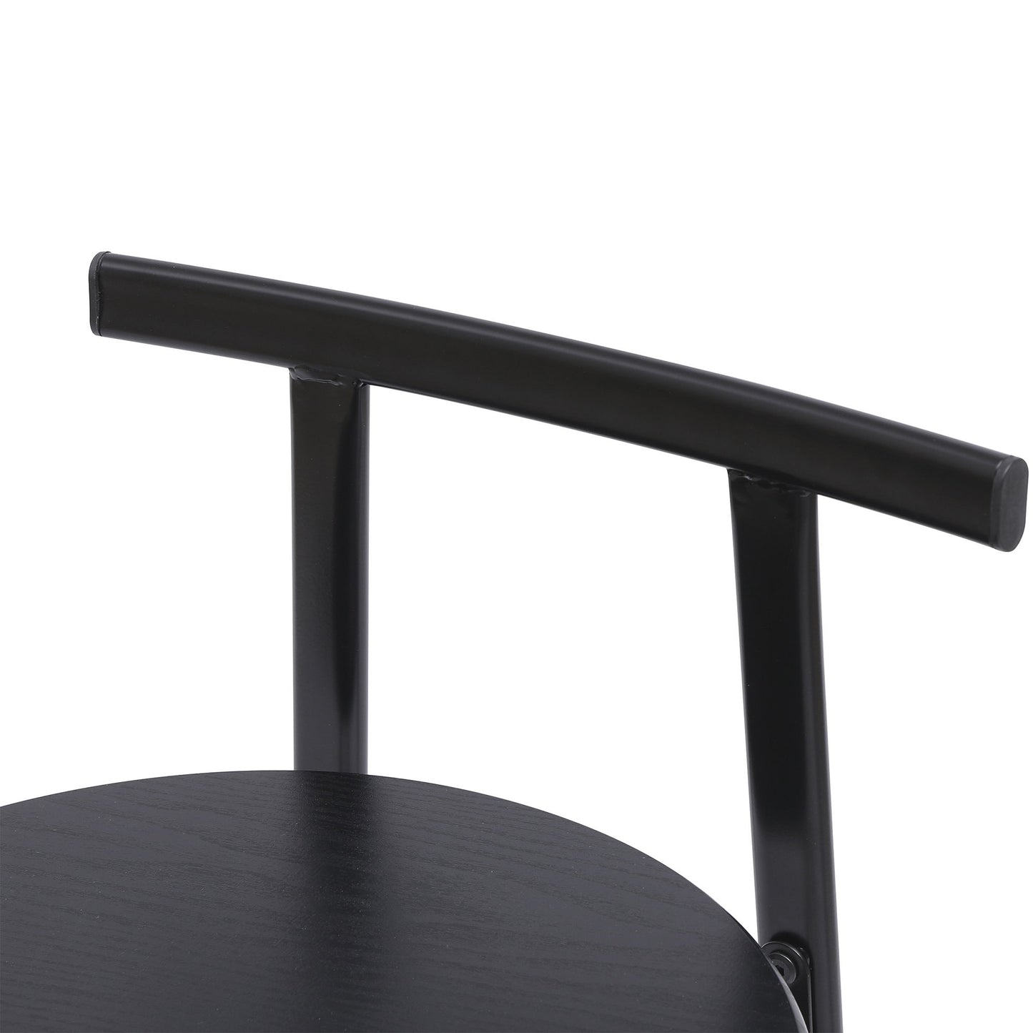 Modern Kitchen Bar Stools (Set of 3) With Footrest - Black