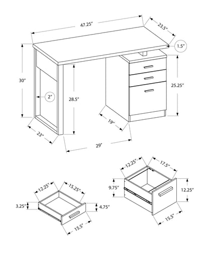 Computer Desk For Home Office, Laptop, Left Right Set - Up, Storage Drawers, Modern - Black