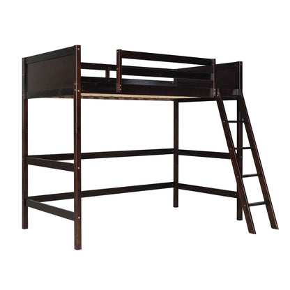 Twin Size Loft Bed With Ladder - Espresso