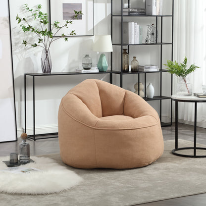 Bedding Bean Bag Sofa Chair High Pressure Foam Bean Bag Chair Adult Material With Padded Foam Padding Compressed Bean Bag With Footrest - Tan