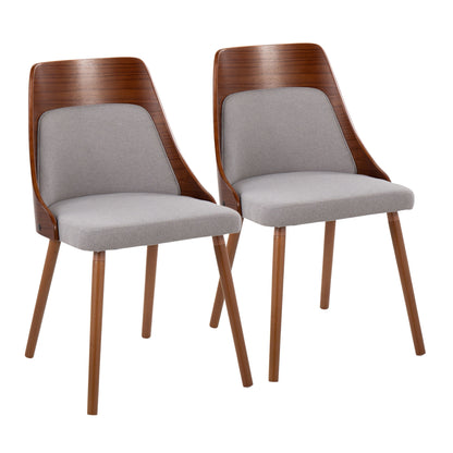 Anabelle - Mid-Century Modern Chair (Set of 2) - Walnut / Gray