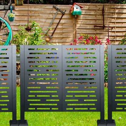 3.5 X 3.5 Ft Air Conditioner Fence For Outdoor Units, Metal Privacy Fence Cover, Perfect To Conceal Air Conditioning Units - Charcoal
