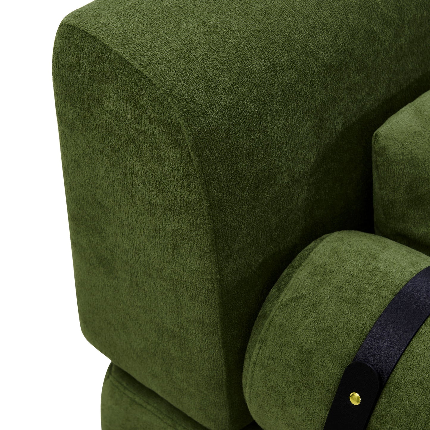 Modern Loveseat Sofa 2 Seater With USB Ports, Cylindrical Armrests - Green