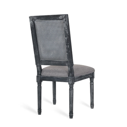 French Country Dining Chair Set With Upholstered Seats And Weathered - Gray