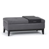 Oregon - Storage Ottoman Bench With Tray - Stone Gray