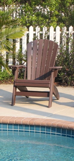 Adirondack Chair Sturdy HDPE Poly Lumber For Poolside, Patio, And Garden Relaxation - Brown