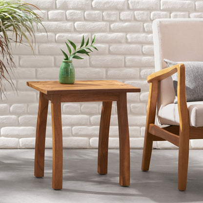 Kinesis - Outdoor Side Table With Slatted Top And Wood Frame - Teak