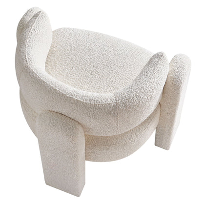 Boucle Upholstery Accent Chair - Beige