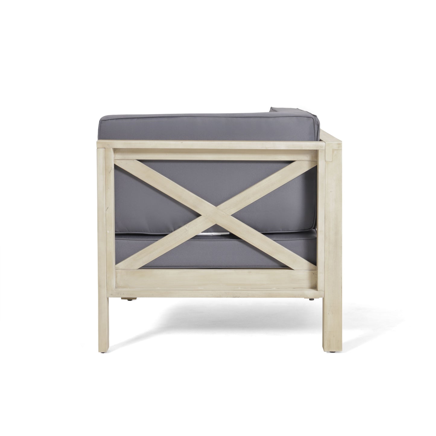 Brava - X Back Corner Chair - Light Gray