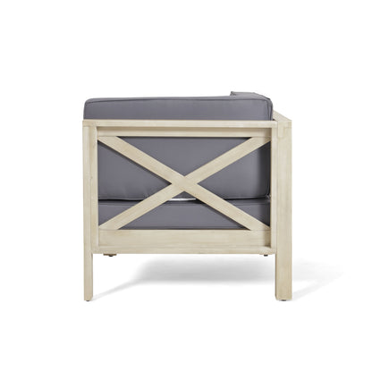Brava - X Back Corner Chair - Light Gray