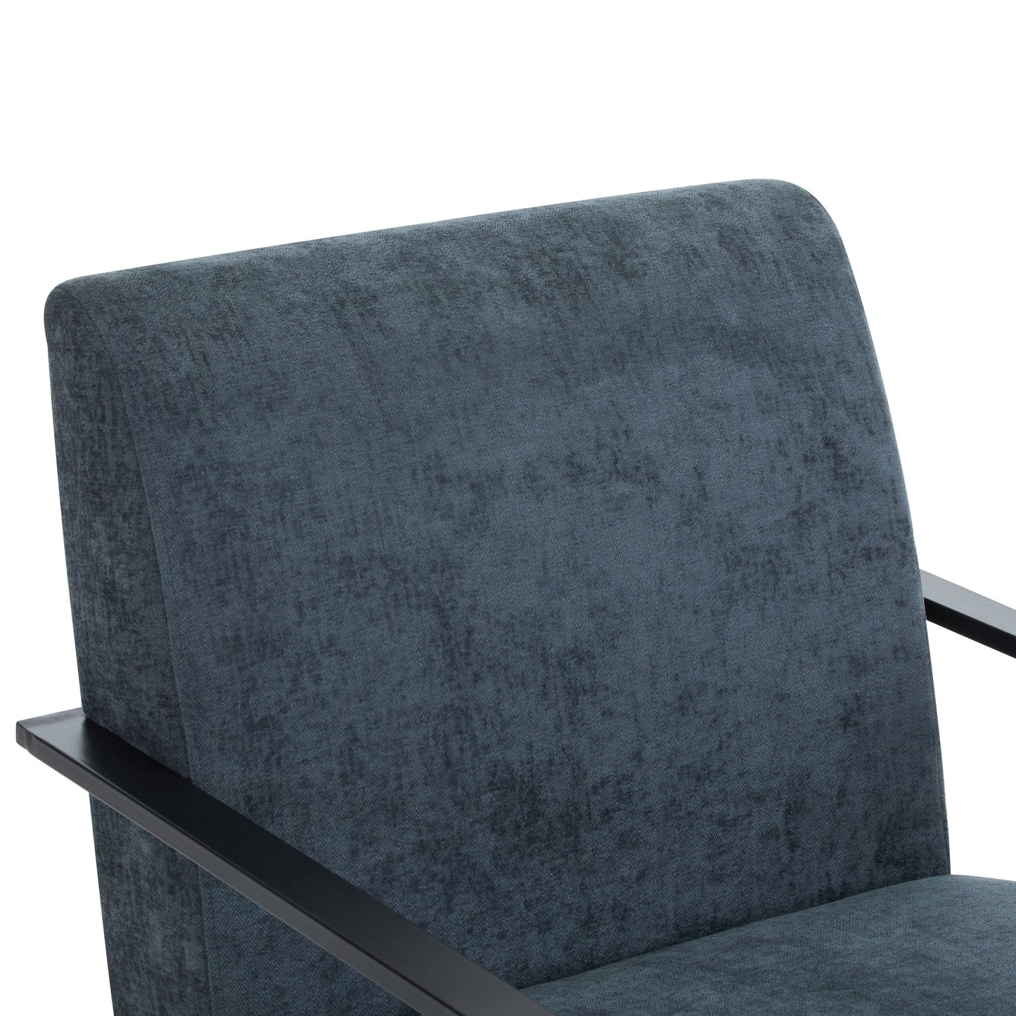 Modern Lounge Chair With Polyester Upholstery And Sturdy Metal Frame - Blue Gray