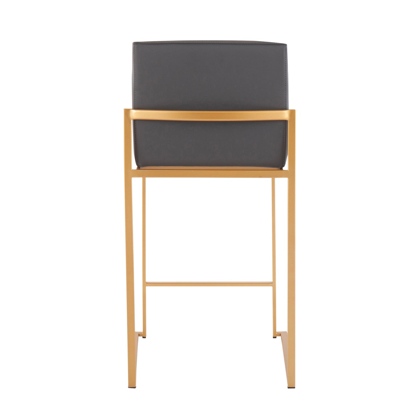 Fuji - Contemporary High Back Counter Stool (Set of 3) - Gold / Gray