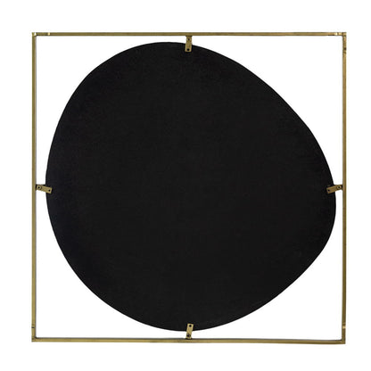 Poppy Mirror With Metal Frame Contemporary Design For Bathroom, Entryway Wall Decor - Golden Black