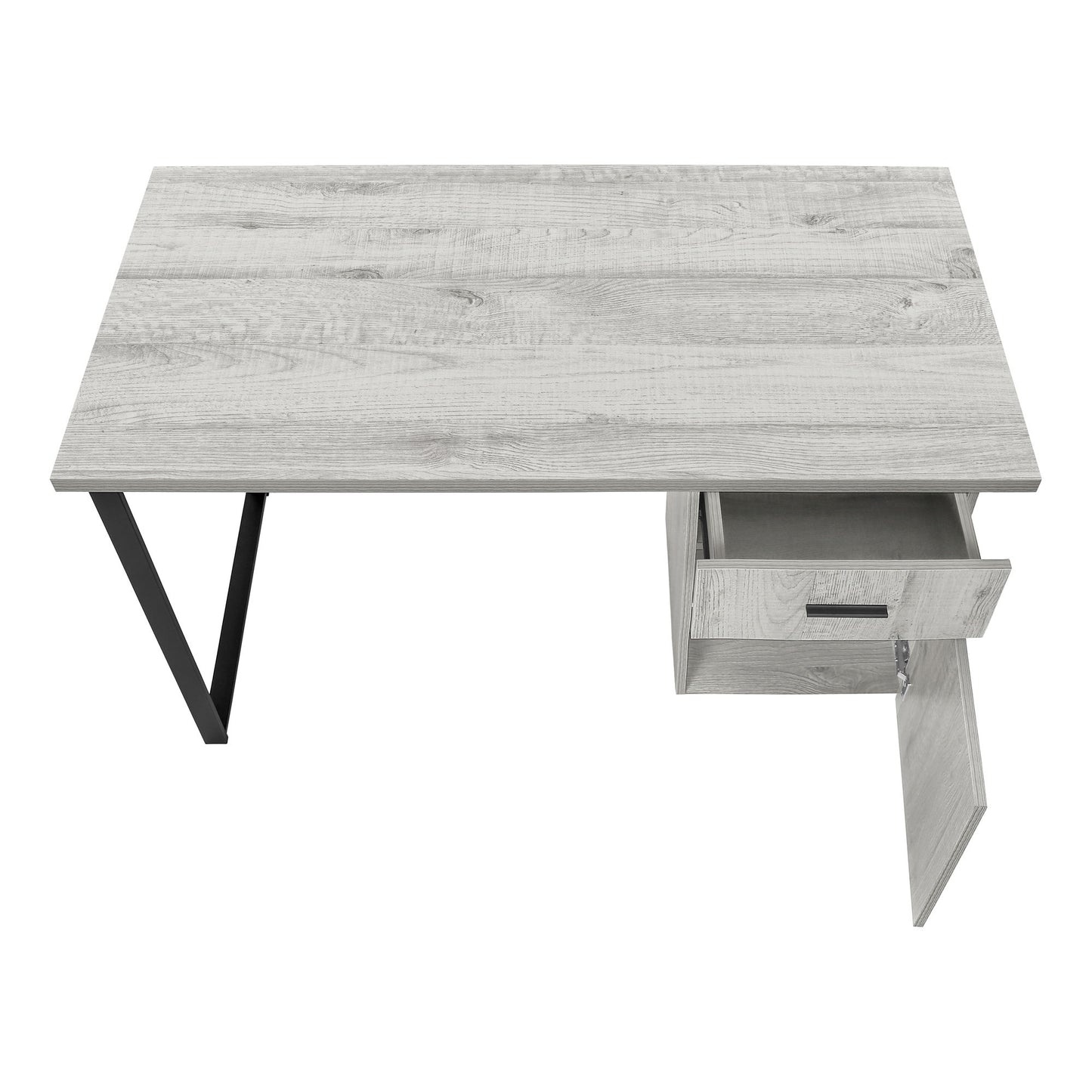 Computer Desk, For Laptop, Left, Right Set-Up, Storage Drawers, Work, Contemporary, Modern - Gray