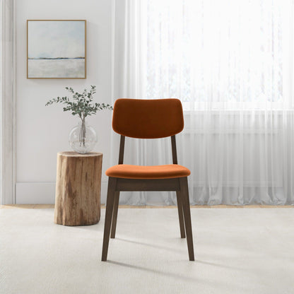 Carlos - Solid Back Side Chair (Set of 2) - Brown / Burnt Orange