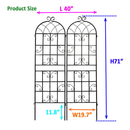 4 Pack Metal Garden Trellis Rustproof Trellis For Climbing Plant Outdoor Flower Support - Black