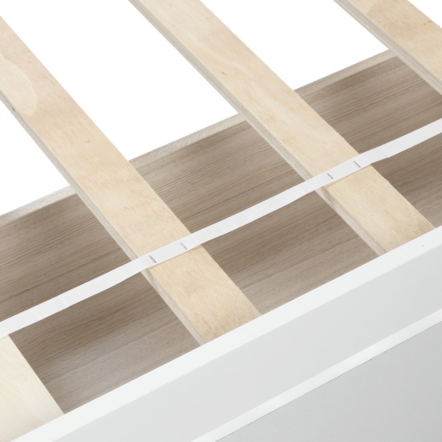 Twin Platform Storage Bed Frame With Two Drawers And Headboard - White