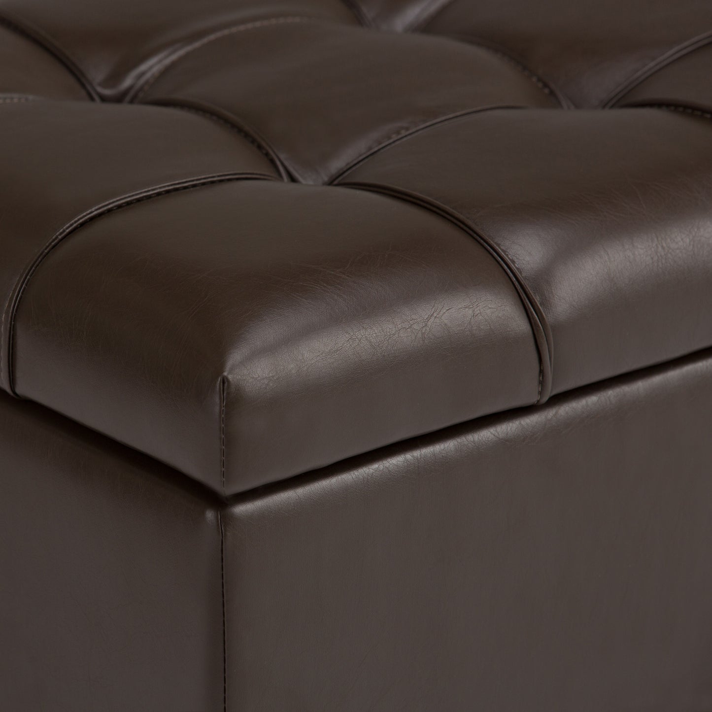 Sienna - Storage Ottoman Bench - Chocolate Brown