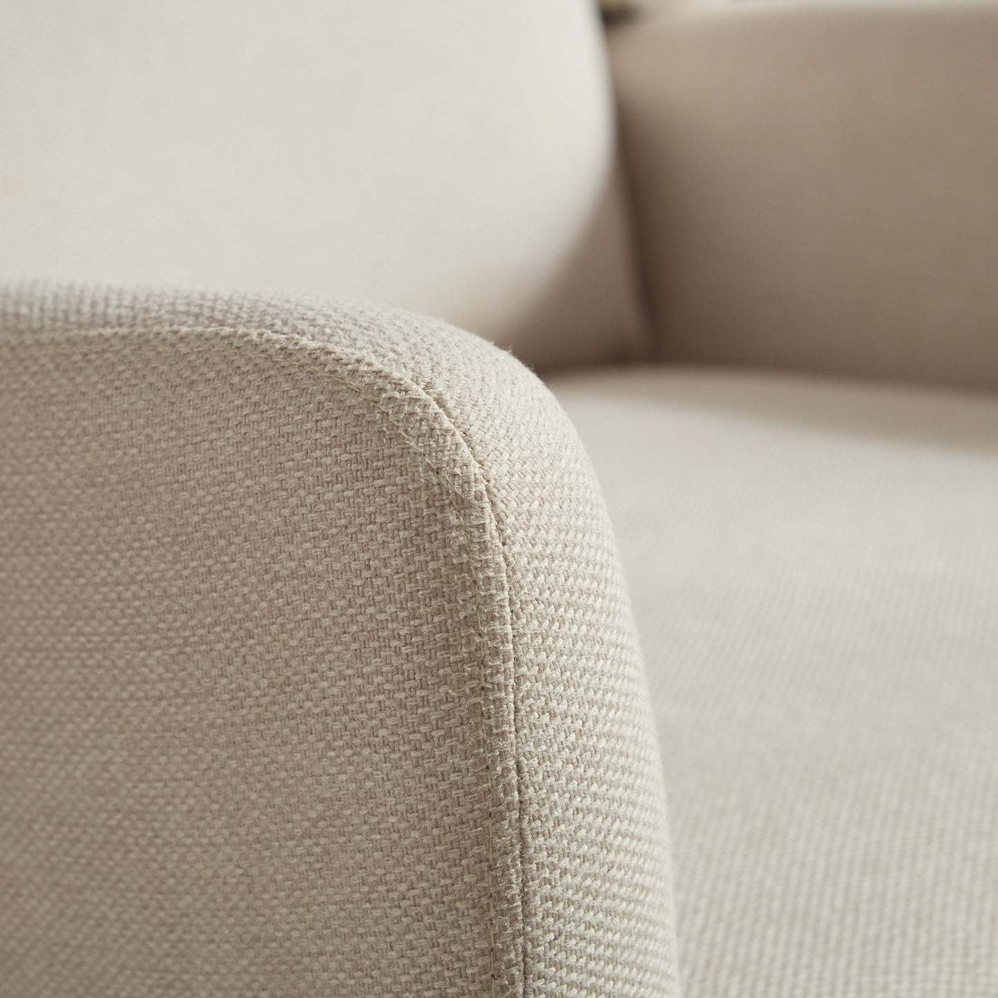 Wide Modern Accent Chair, Polyester Blend High Back Reading Chair, Upholstered Armchair Club Chair, Single Sofa With Wood Legs For Living Room, Reading Room, Office - Beige