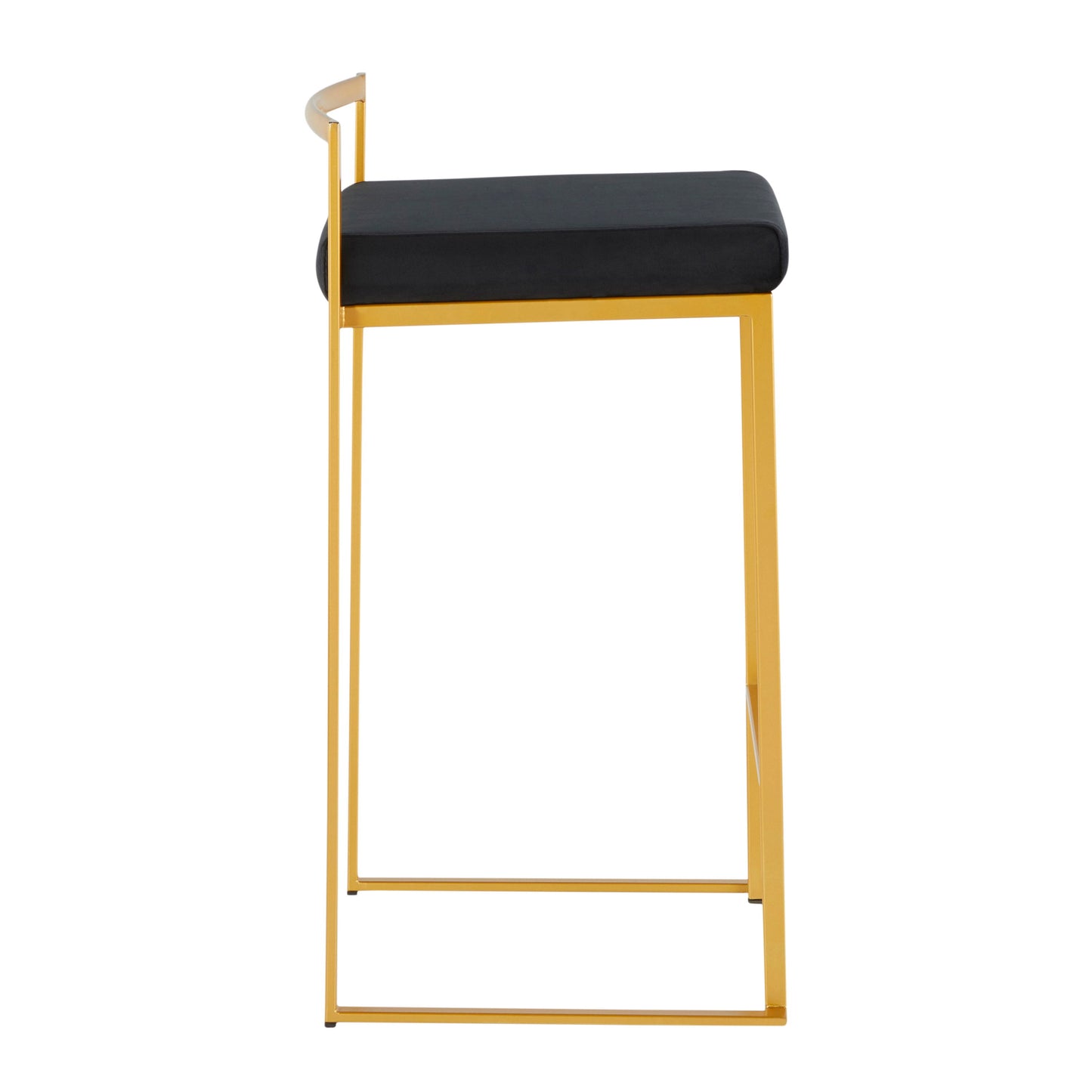 Fuji - Contemporary Counter Stool (Set of 3) - Gold / Black