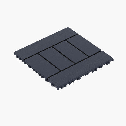 H Style Diy - Module Interlocking Patio Deck Tiles - Dark Gray
