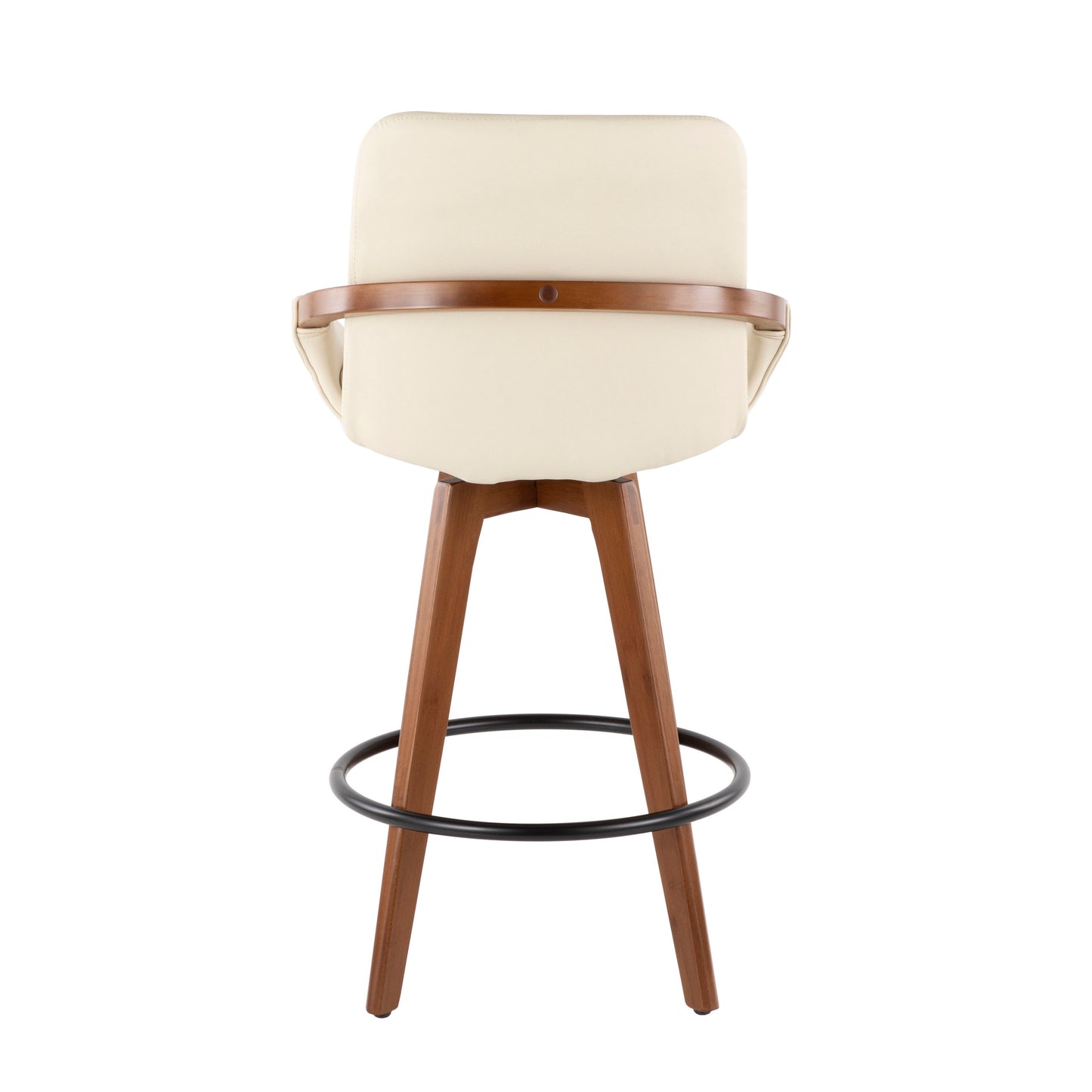 Cosmo - Mid-Century Counter Stool - Walnut / Cream