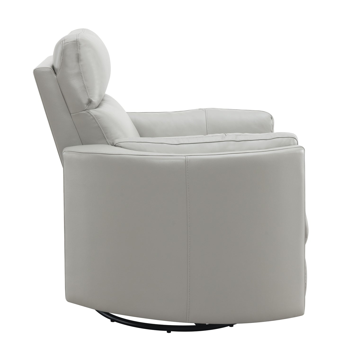 Sagen - Faux Leather Glider Recliner With Swivel - Gray