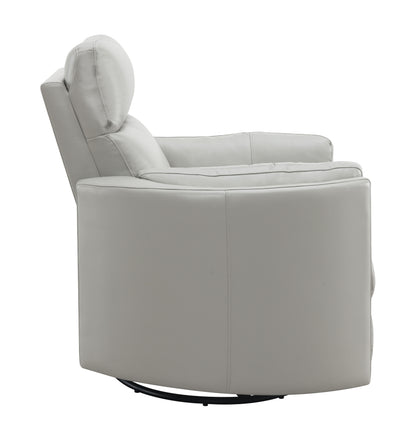 Sagen - Faux Leather Glider Recliner With Swivel - Gray