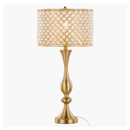 Topaz - Glam / Art Deco Table Lamp - Gold / Clear Crystal