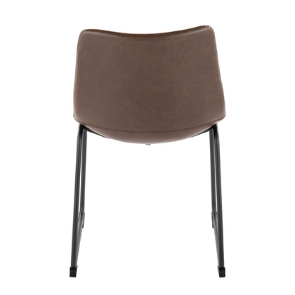 Duke - Industrial Side Chair (Set of 2) - Black / Espresso