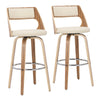 Cecina - Mid-Century Modern Fixed Height Barstool With Swivel (Set of 2) - Zebra / Cream