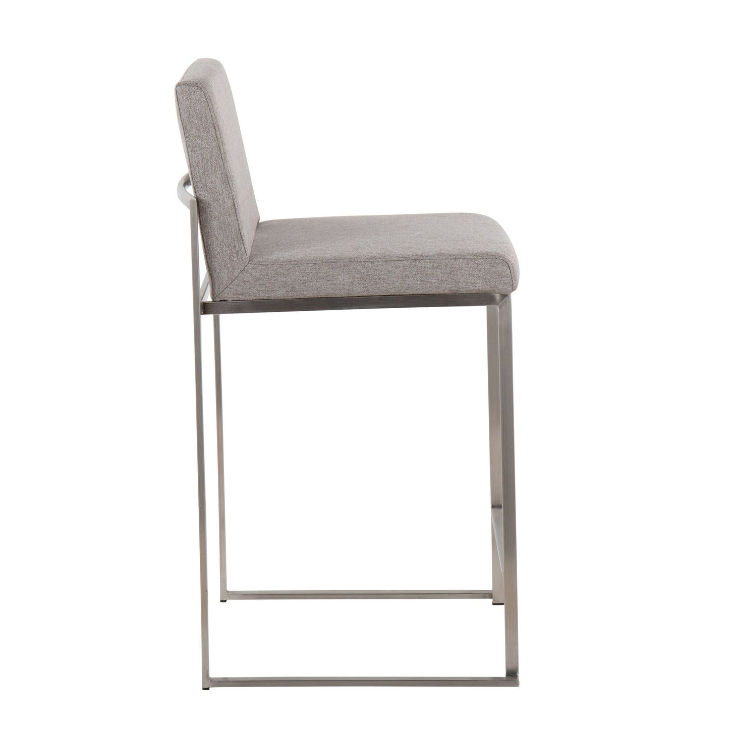 Fuji - Contemporary High Back Counter Stool (Set of 3) - Gray