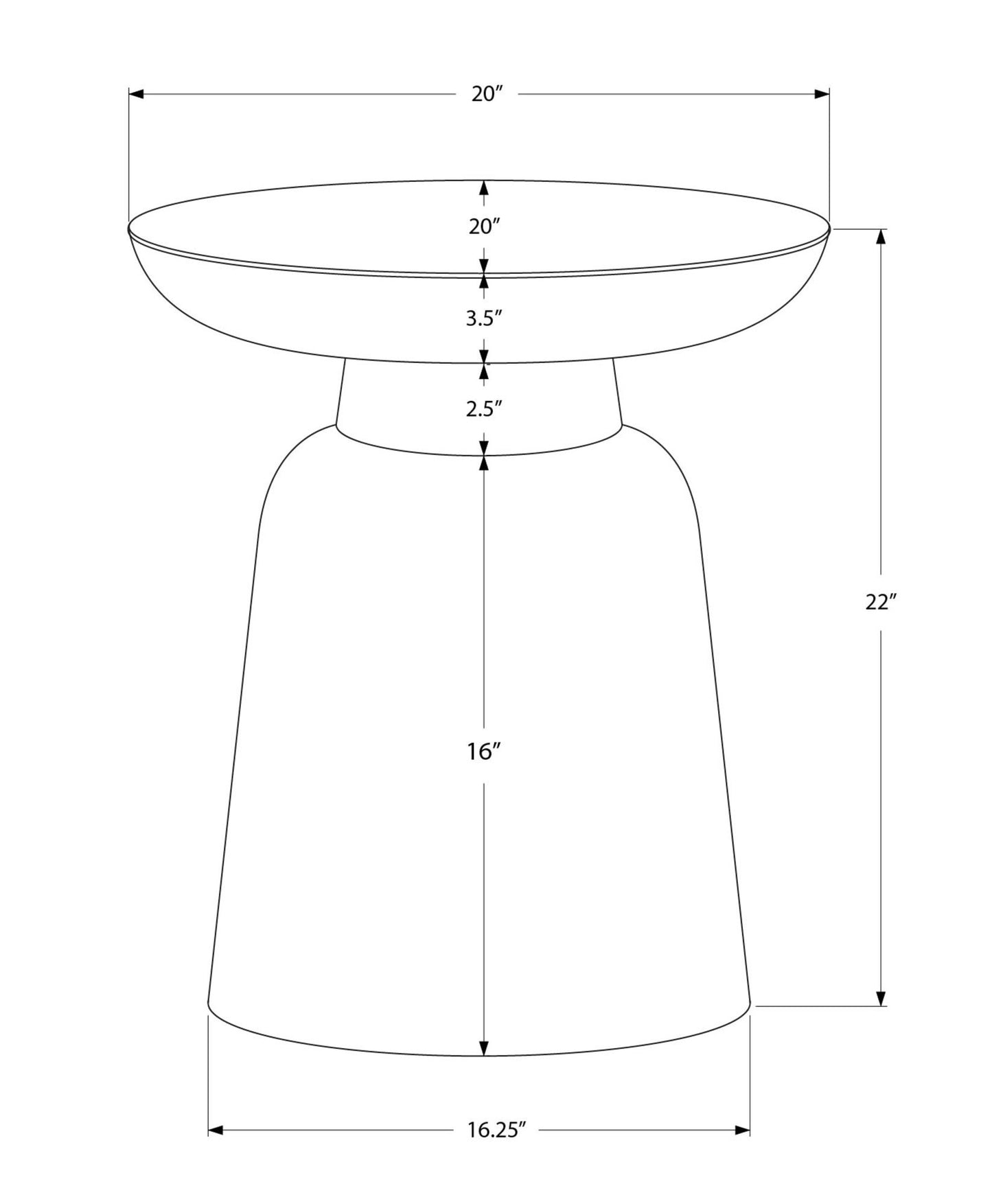 Drum Accent Side Table, Durable Construction - White