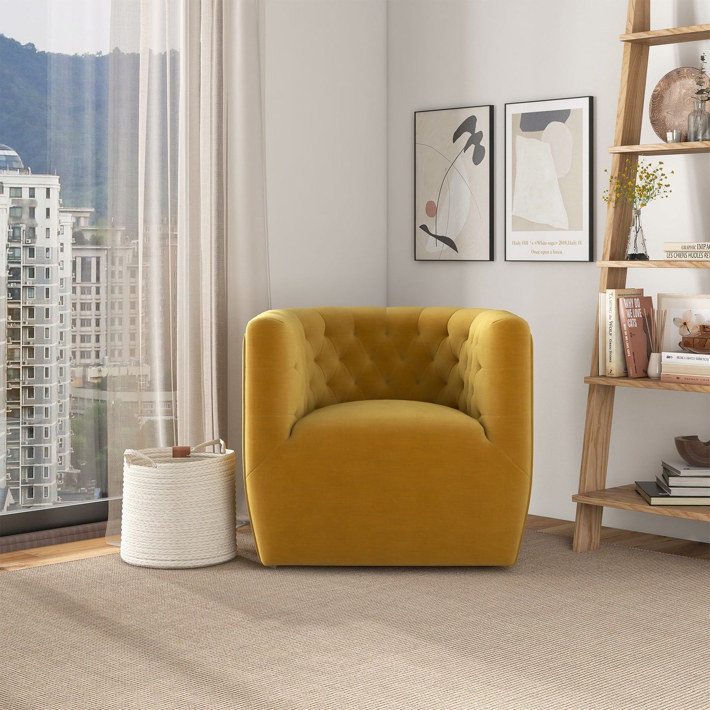 Delaney - Swivel Chair - Gold