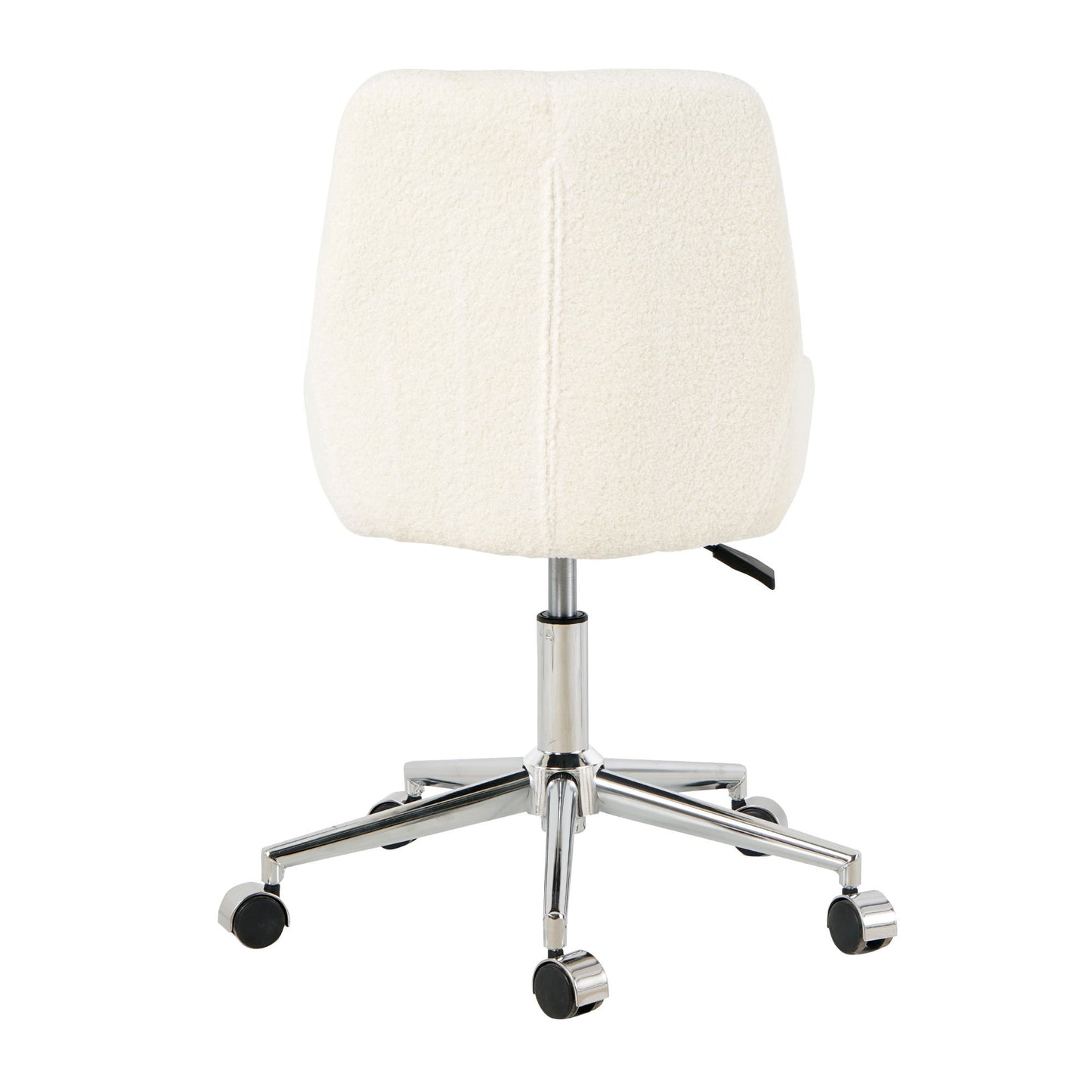 Modern Teddy Fleece Fabric Dining Chair With Chrome Legs, Soft And Comfortable - Beige