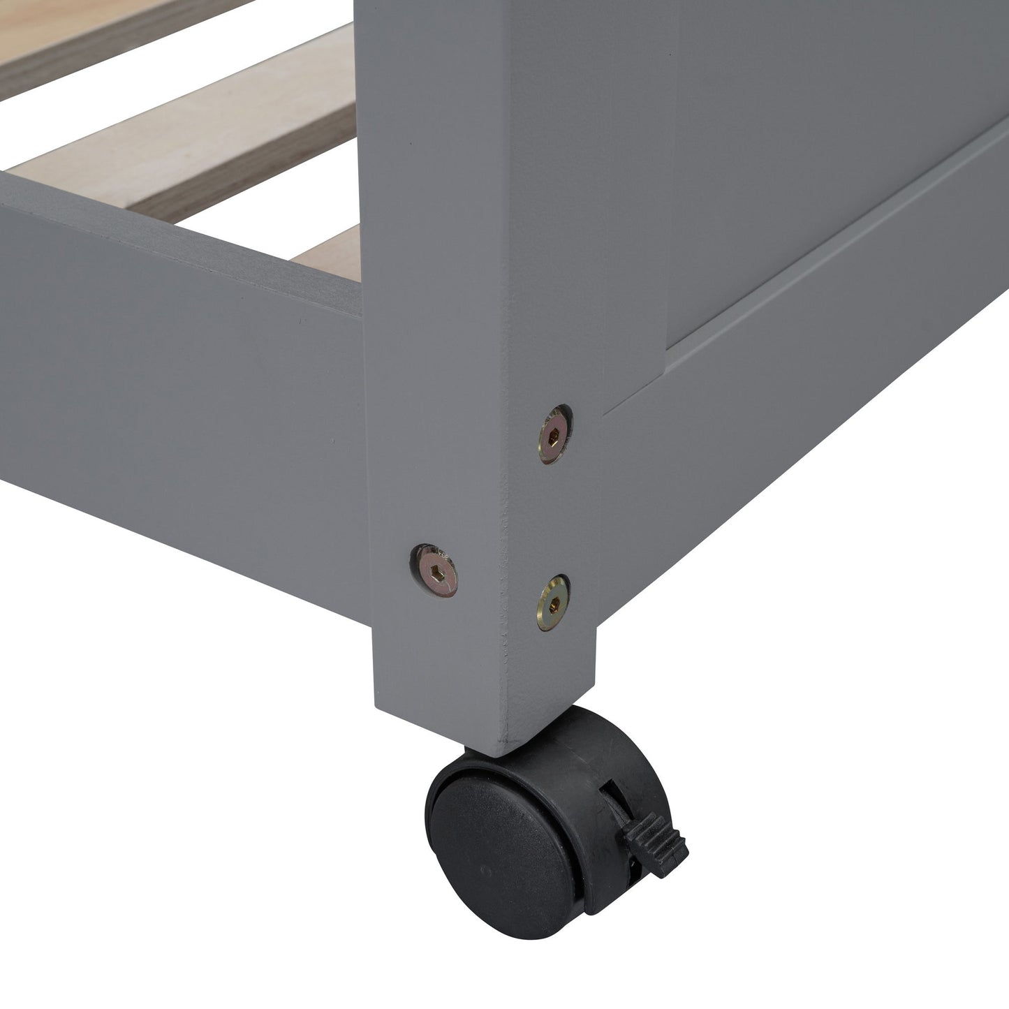 Full Over Full Bunk Bed With Desk - Gray