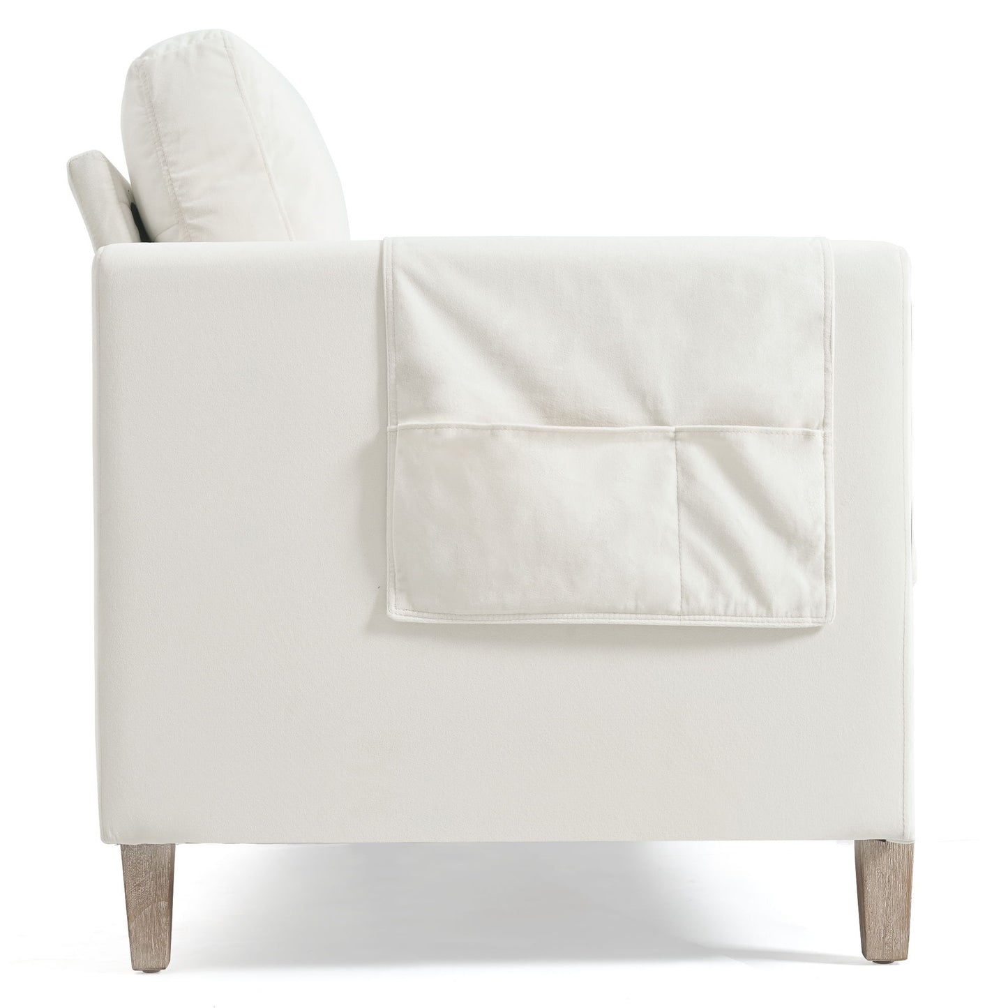 Comfortable Solid Wood Three-Seater Sofa, Soft Cushions, Durable And Long-Lasting, Sofa Couch For Living Room - Beige