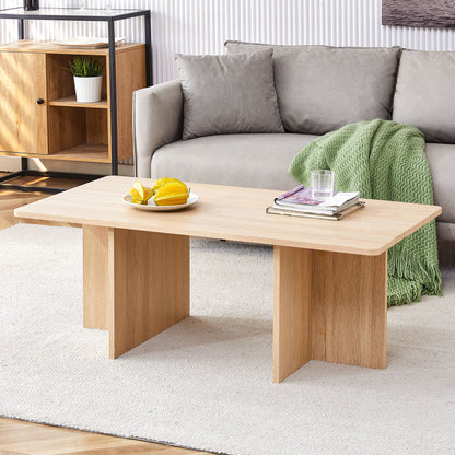 Modern Triangular Support Coffee Table, Lightweight And Stable, Perfectly Integrating Nature And Industry - Light Wood
