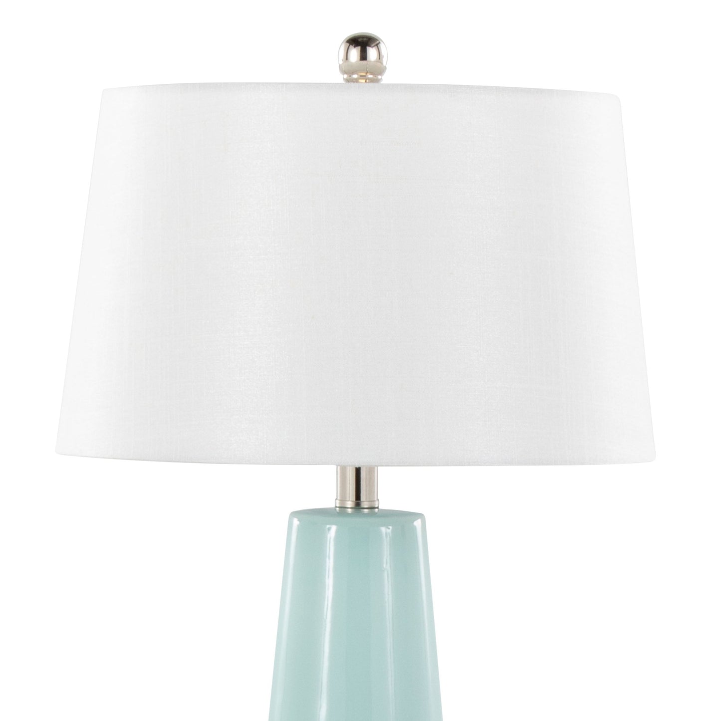 Penelope - Contemporary Table Lamp With Tiffany Blue / Silver / White
