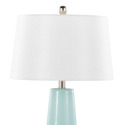 Penelope - Contemporary Table Lamp With Tiffany Blue / Silver / White