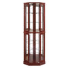 6 Shelf Corner Curio Display Cabinet With Lights, Mirrors And Adjustable Shelves (E26 Light Bulb Not Included) - Cherry