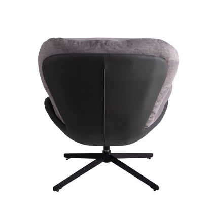 360ÔøΩÔøΩ Swivel Office Chair, Modern Chenille Chair With And Metal Base Frame, No Wheels, Accent Chair - Gray