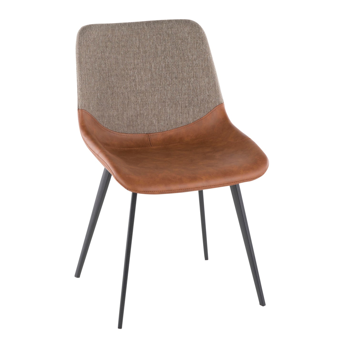 Outlaw - Industrial Two Tone Chair (Set of 2) - Black / Espresso / Brown